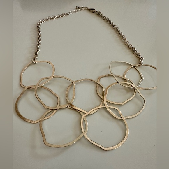Banana Republic Gold Interlocking Statement Necklace - Picture 3 of 4
